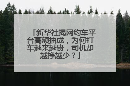 新华社揭网约车平台高额抽成，为何打车越来越贵，司机却越挣越少？