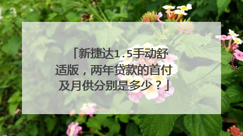 新捷达1.5手动舒适版，两年贷款的首付及月供分别是多少？