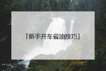 新手开车省油技巧