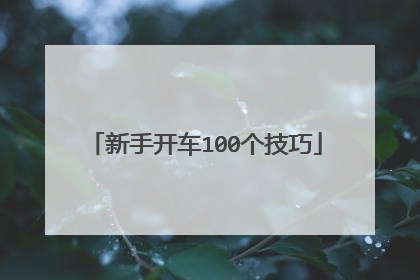 新手开车100个技巧