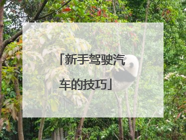 新手驾驶汽车的技巧