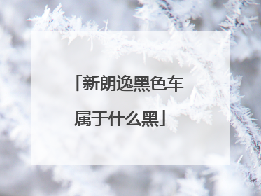 新朗逸黑色车属于什么黑