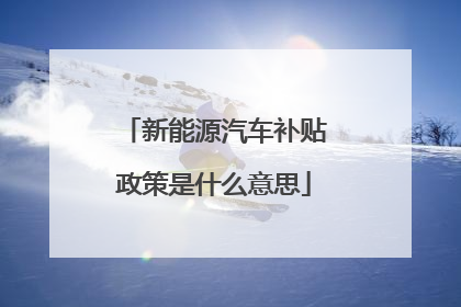 新能源汽车补贴政策是什么意思