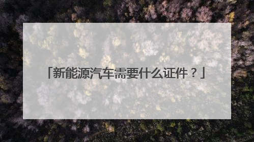 新能源汽车需要什么证件？