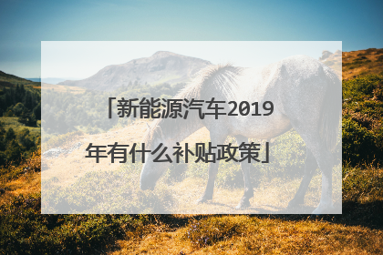 新能源汽车2019年有什么补贴政策