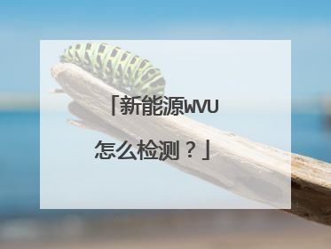 新能源WVU怎么检测？