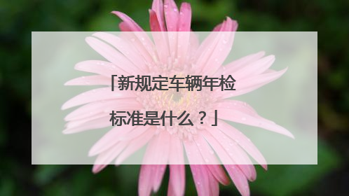 新规定车辆年检标准是什么？