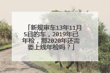 新规审车13年11月5日的车，2019年已年检，那2020年还需要上线年检吗？