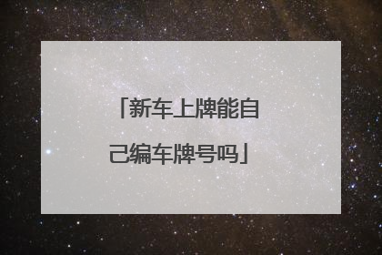 新车上牌能自己编车牌号吗