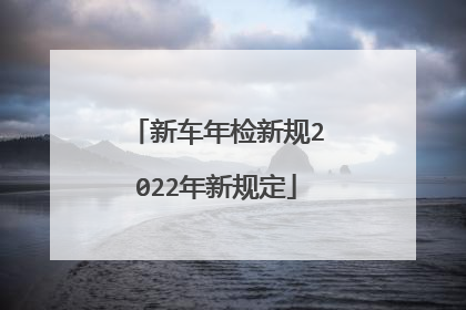 新车年检新规2022年新规定