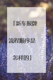 新车报牌流程顺序是怎样的