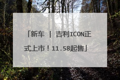 新车 | 吉利ICON正式上市！11.58起售
