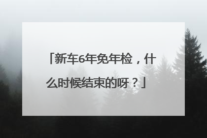 新车6年免年检，什么时候结束的呀？