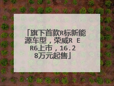 旗下首款R标新能源车型，荣威R ER6上市，16.28万元起售