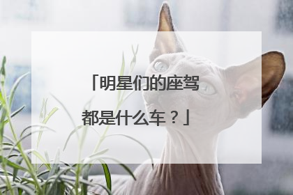 明星们的座驾都是什么车？