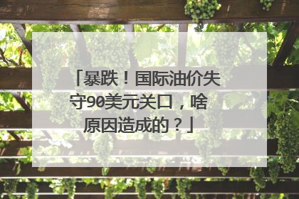 暴跌！国际油价失守90美元关口，啥原因造成的？