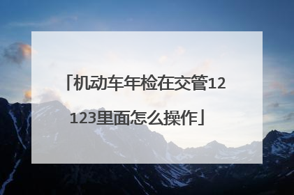 机动车年检在交管12123里面怎么操作