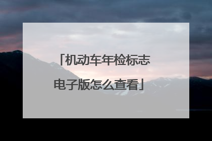机动车年检标志电子版怎么查看
