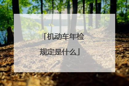 机动车年检规定是什么
