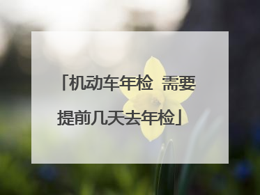 机动车年检 需要提前几天去年检