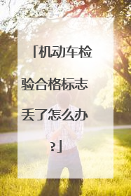 机动车检验合格标志丢了怎么办?