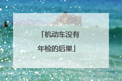 机动车没有年检的后果