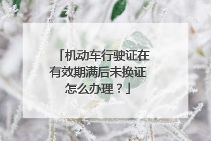 机动车行驶证在有效期满后未换证怎么办理？