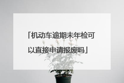 机动车逾期未年检可以直接申请报废吗