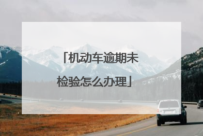 机动车逾期未检验怎么办理