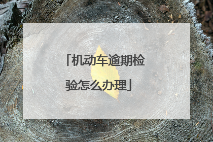 机动车逾期检验怎么办理