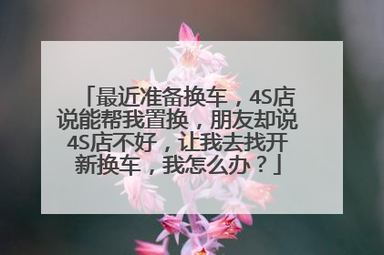 最近准备换车，4S店说能帮我置换，朋友却说4S店不好，让我去找开新换车，我怎么办？
