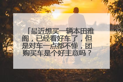 最近想买一辆本田雅阁，已经看好车了，但是对车一点都不懂，团购买车是个好主意吗？跟着别人买