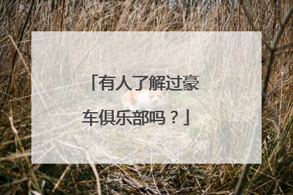有人了解过豪车俱乐部吗？