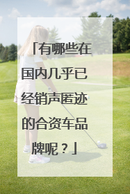 有哪些在国内几乎已经销声匿迹的合资车品牌呢？