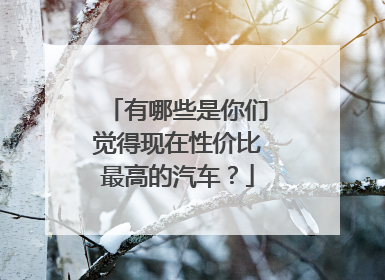 有哪些是你们觉得现在性价比最高的汽车？