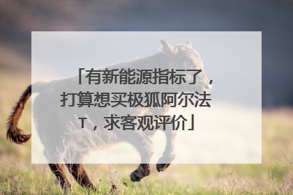 有新能源指标了，打算想买极狐阿尔法T，求客观评价