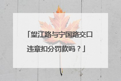 望江路与宁国路交口违章扣分罚款吗？