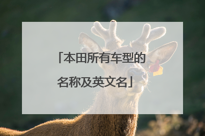 本田所有车型的名称及英文名