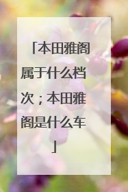 本田雅阁属于什么档次；本田雅阁是什么车