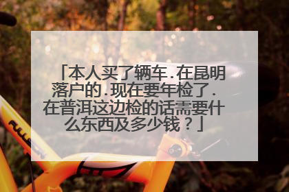 本人买了辆车.在昆明落户的.现在要年检了.在普洱这边检的话需要什么东西及多少钱？
