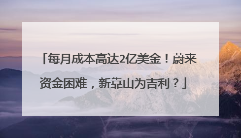 每月成本高达2亿美金！蔚来资金困难，新靠山为吉利？