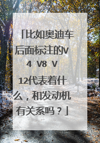 比如奥迪车后面标注的V4 V8 V12代表着什么，和发动机有关系吗？