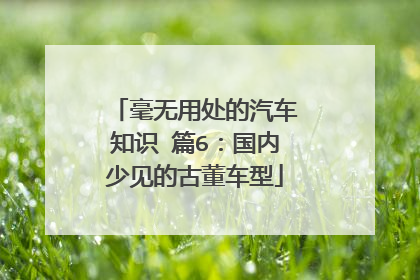 毫无用处的汽车知识 篇6：国内少见的古董车型