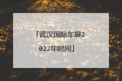武汉国际车展2022年时间