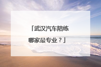 武汉汽车陪练哪家最专业？