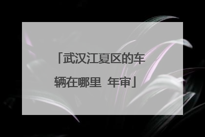 武汉江夏区的车辆在哪里 年审