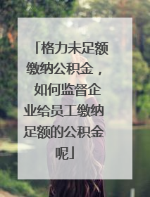 格力未足额缴纳公积金， 如何监督企业给员工缴纳足额的公积金呢
