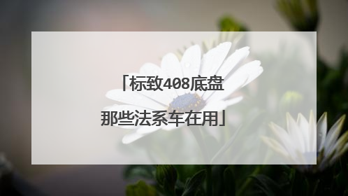 标致408底盘那些法系车在用