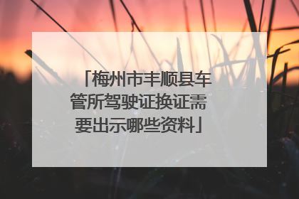 梅州市丰顺县车管所驾驶证换证需要出示哪些资料