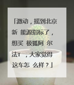 激动，摇到北京新 能源指标了，想买 极狐阿 尔法T ，大家觉得这车怎 么样？